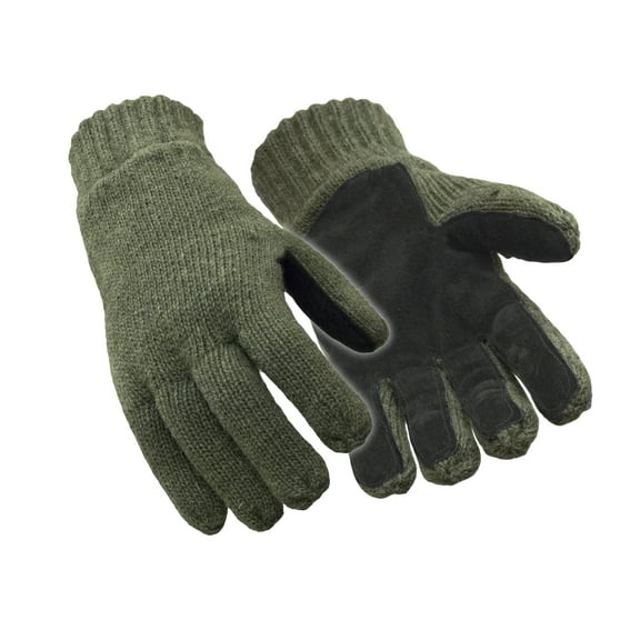 RefrigiWear Insulated Wool Leather Palm Glove - Extreme Cold Protection, Durable Leather Palm, Fleece Lining