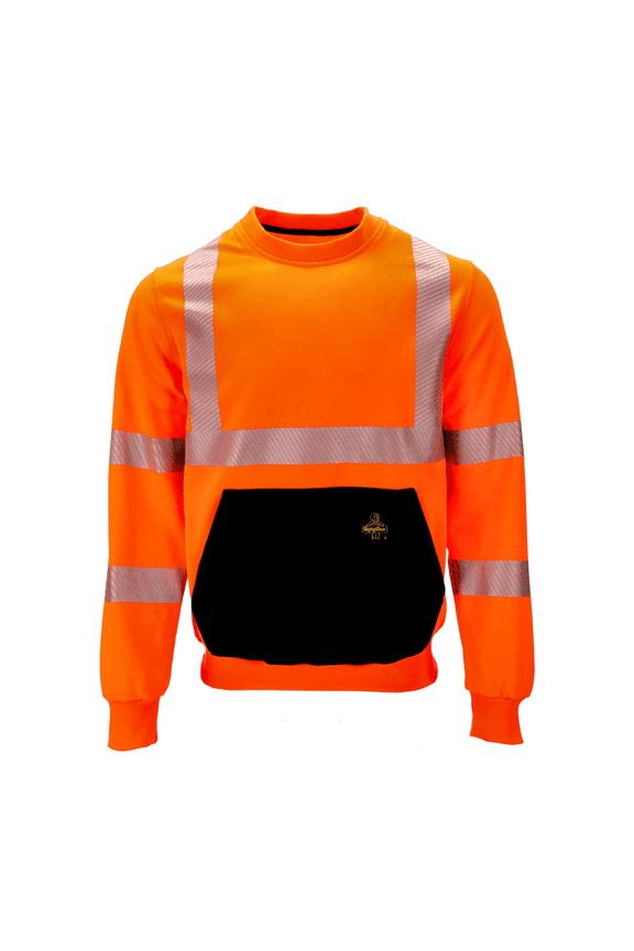 HiVis Crewneck Sweatshirt - High Visibility Work Pullover, Warm Safety Sweatshirt for Outdoor Jobs
