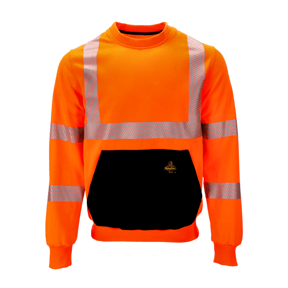RefrigiWear HiVis Crewneck Sweatshirt - High Visibility Work Pullover, Warm Safety Sweatshirt for Outdoor Jobs