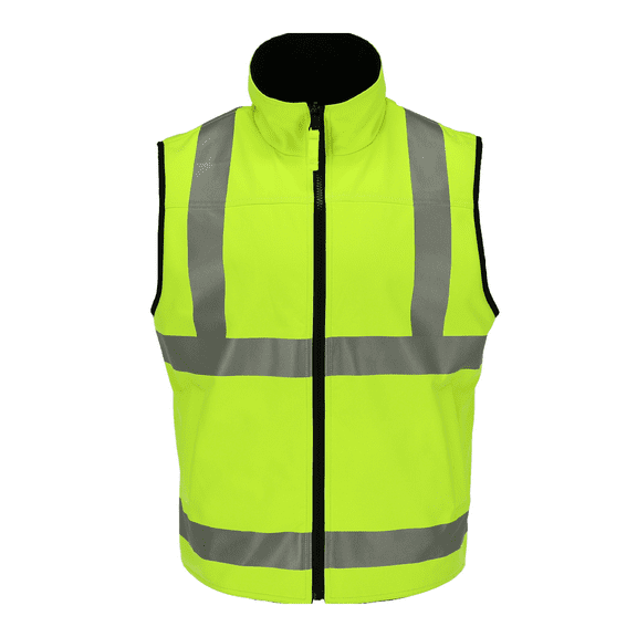 RefrigiWear Hi Vis Reversible Softshell Vest - Water-Resistant, Insulated, High-Visibility Safety Work Gear