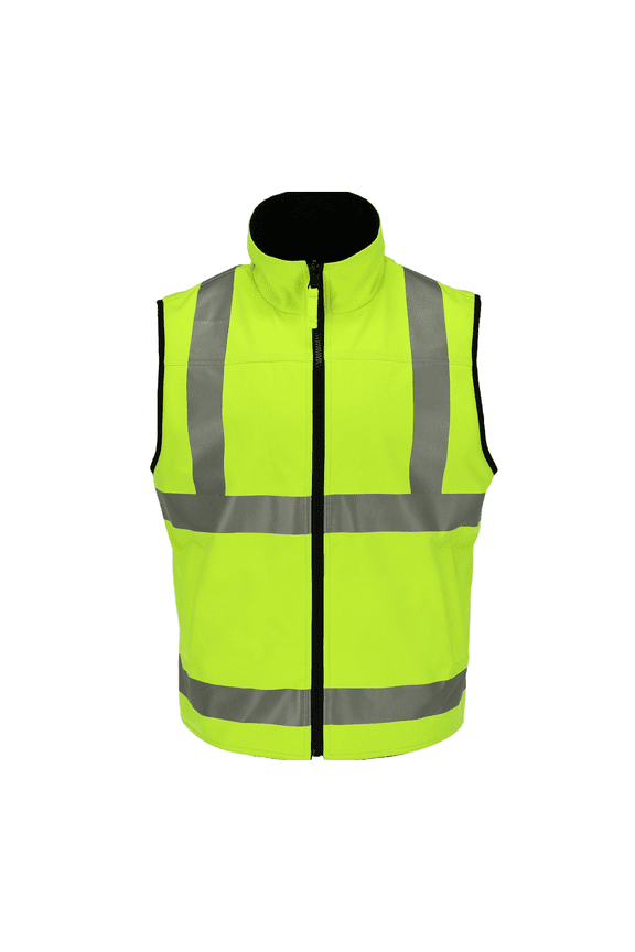 Hi Vis Reversible Softshell Vest - Water-Resistant, Insulated, High-Visibility Safety Work Gear
