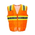 thumbnail image 1 of RefrigiWear Orange Safety Vest - ANSI Class 2 High Visibility with Reflective Tape, Mesh, Pockets, Zipper, 1 of 6