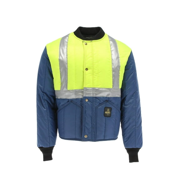 RefrigiWear Men's HiVis Cooler Wear Jacket- High-Visibility, Insulated, Water-Resistant Work Coat for Cold Storage