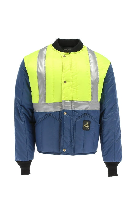 Men's HiVis Cooler Wear Jacket- High-Visibility, Insulated, Water-Resistant Work Coat for Cold Storage