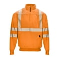 thumbnail image 1 of RefrigiWear HiVis Quarter-Zip Sweatshirt - High Visibility Safety Pullover with Reflective Tape, 1 of 6