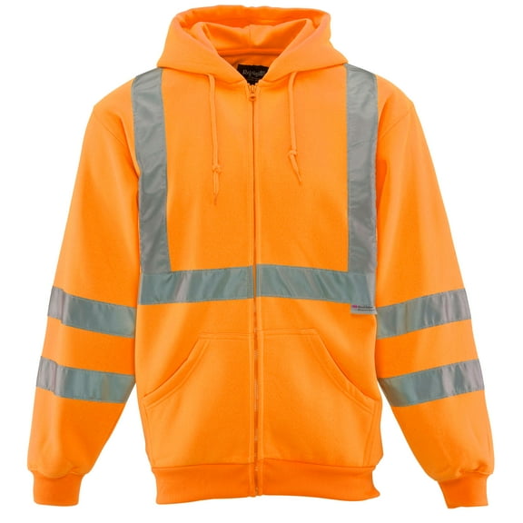 RefrigiWear HiVis Hooded Sweatshirt - High-Visibility, Insulated Work Hoodie, Reflective, Warm, Durable, Cold-Weather Safety Gear