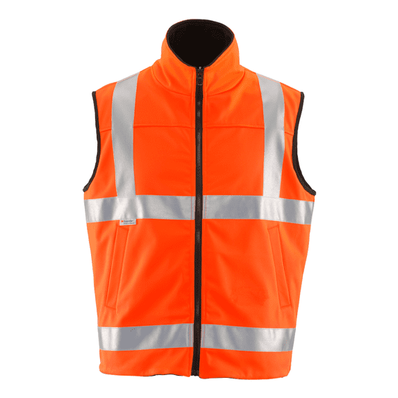 RefrigiWear Hi Vis Reversible Softshell Vest - Water-Resistant, Insulated, High-Visibility Safety Work Gear