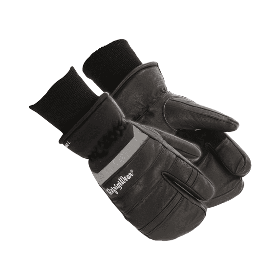 RefrigiWear Insulated 3-Finger Leather Mitts - Heavy-Duty, Water-Repellent, -30°F Comfort Rating, Durable Cold Weather Work Gloves
