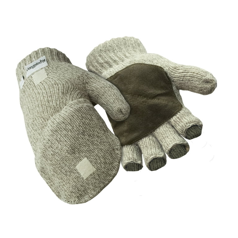 RefrigiWear Insulated Ragg Wool Convertible Mitten Fingerless