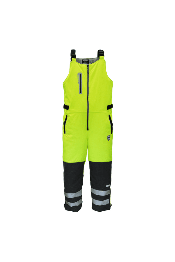 HiVis Extreme Softshell Bib Overalls - -60°F Comfort, ANSI Class E, Insulated, Windproof, Water-Repellent, High-Visibility Workwear