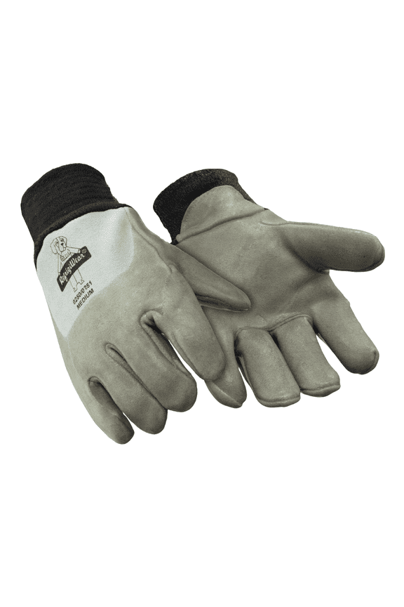 Latex-Coated Cowhide Freezer Glove - Insulated Leather Work Gloves with Grip, -20°F Cold Protection, Warm Fleece Lining