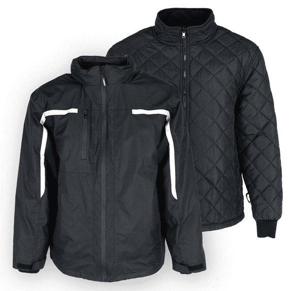 RefrigiWear 3-in-1 Rainwear Jacket - Men's Waterproof Raincoat, Versatile All-Weather Outerwear, Breathable Design