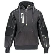 RefrigiWear Men's Extreme Hybrid Pullover Sweatshirt Reflective Insulated Hoodie (Black, Medium)