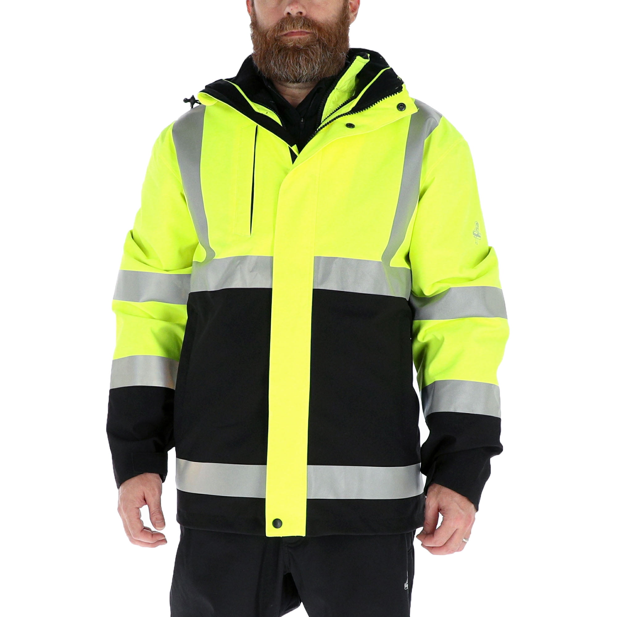RefrigiWear Men's HiVis 3-in-1 Insulated Rainwear Systems Jacket - ANSI Class 2 (Black Lime, 2XL) RefrigiWear Men's HiVis 3-in-1 Insulated Rainwear Systems Jacket - ANSI Class 2 (Black Lime, 2XL)