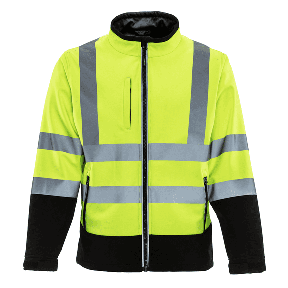 RefrigiWear Men's Hi Vis Softshell Jacket - High Visibility, Warm, Flexible Workwear