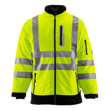 RefrigiWear HiVis Extreme Softshell Jacket - -60°F Comfort, ANSI Class 3, Insulated, Windproof, Water-Repellent, High-Visibility Workwear