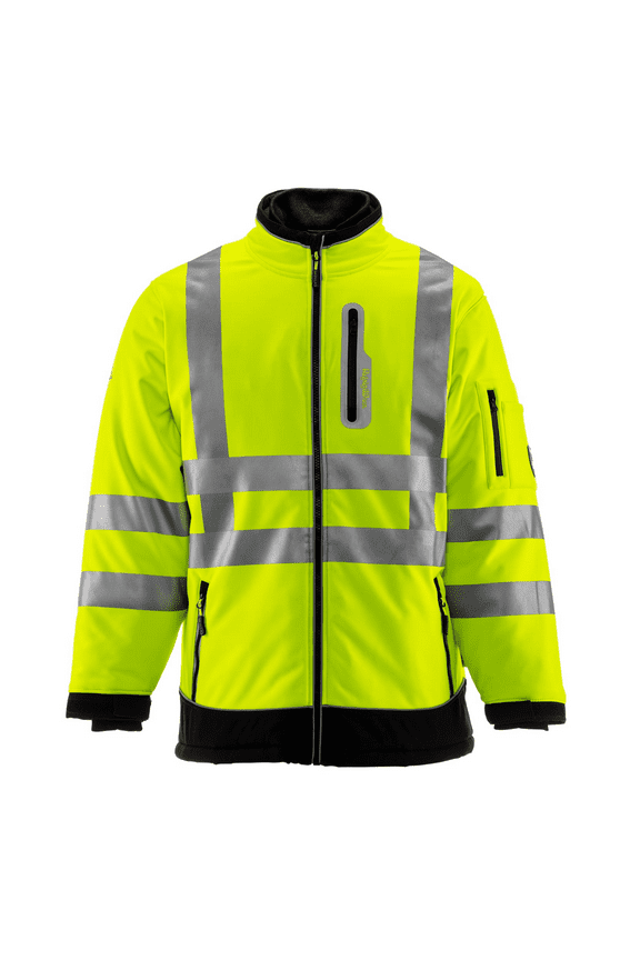 HiVis Extreme Softshell Jacket - -60°F Comfort, ANSI Class 3, Insulated, Windproof, Water-Repellent, High-Visibility Workwear