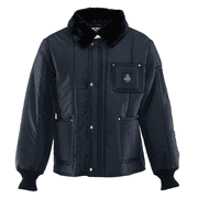 RefrigiWear Men's Insulated Iron-Tuff Polar Jacket with Soft Fleece Collar (Navy, 2XL)