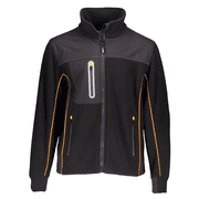 RefrigiWear Men's Insulated PolarForce Hybrid Fleece Jacket with HiVis Piping (Black, 3XL)