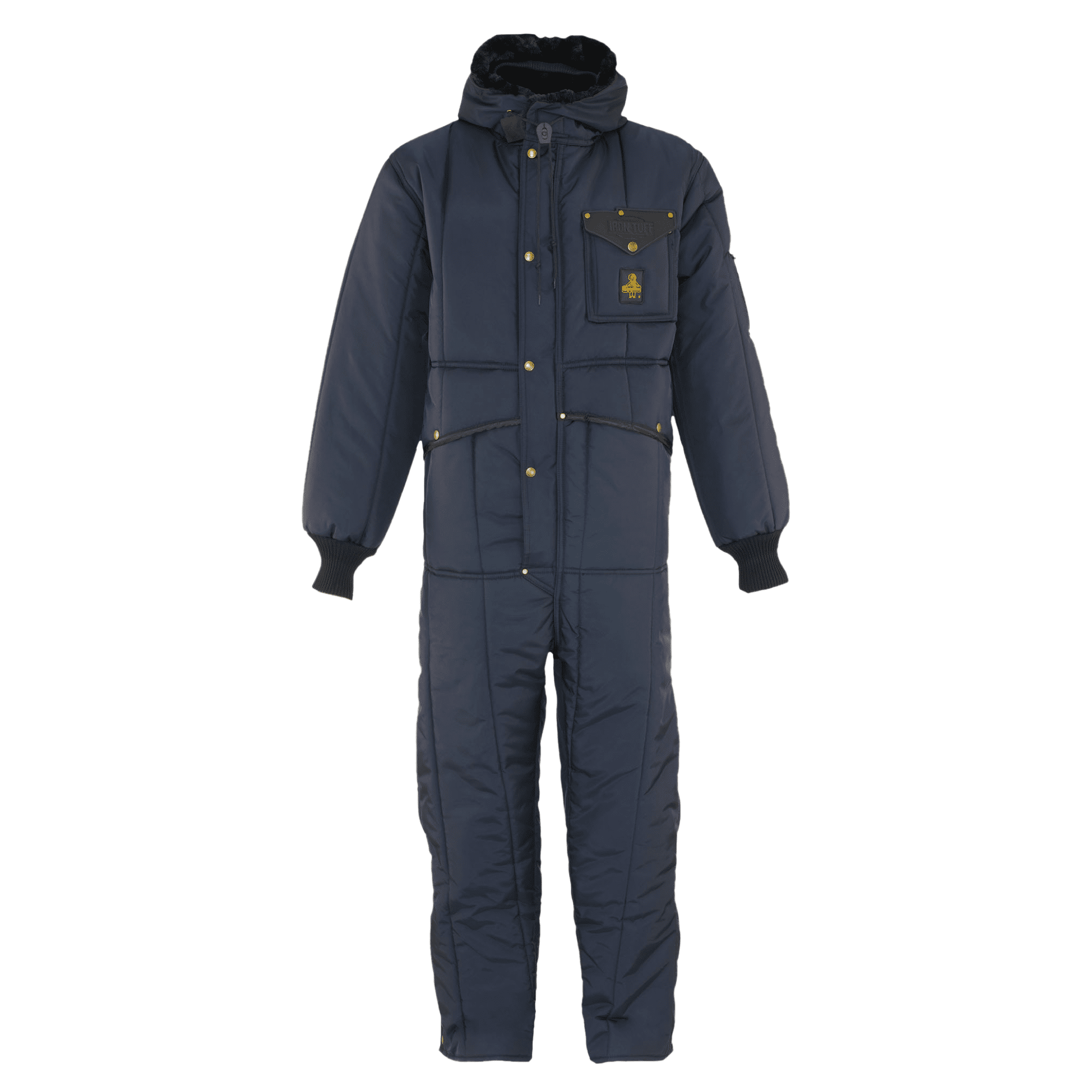 RefrigiWear Men's Iron-Tuff Insulated Coveralls with Hood -50F Cold  Protection (Navy, Medium)