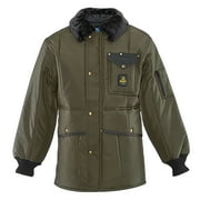 RefrigiWear Men's Iron-Tuff Jackoat Insulated Workwear Jacket with Fleece Collar (Sage Green, medium)