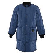 RefrigiWear Men's Lightweight Cooler Wear Insulated Frock Liner Workwear Coat (Navy Blue, Large)