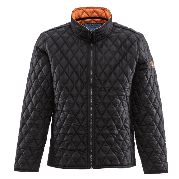 RefrigiWear Men's Lightweight Insulated Jacket – Warm Diamond Quilted Outerwear for Cold Weather, Black - L