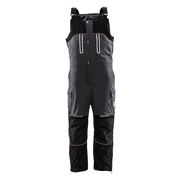 RefrigiWear Men's PolarForce Warm Insulated Bib Overalls with Performance Flex (Black/Charcoal, Medium)