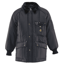 RefrigiWear Mens Insulated Iron-Tuff Siberian Workwear Jacket with Fleece Collar (Navy, Medium)