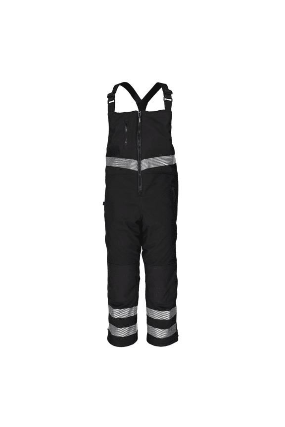 Insulated Softshell Enhanced Visibility Bib Overalls - Hi-Vis, Water-Resistant, 30°F Comfort Rating, Durable Cold Weather Workwear