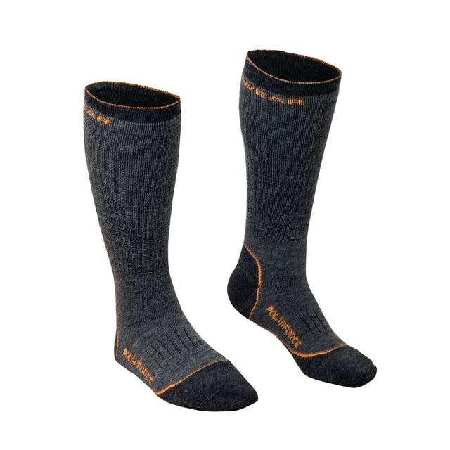 RefrigiWear PolarForce Warm Merino Wool Moisture Wicking 12-Inch Boot Socks, Small/Medium