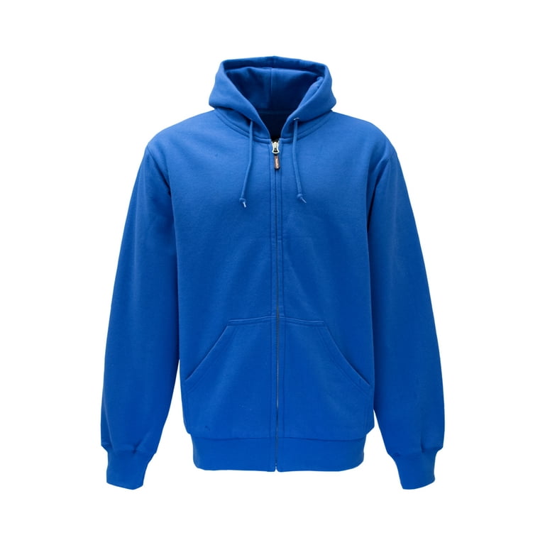 RefrigiWear Thermal Knit Lined Hoodie Hooded Zip Up Fleece Sweatshirt Royal Blue 3XL Walmart