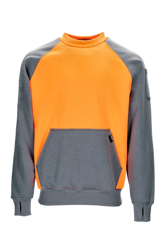 Two-Tone HiVis Crewneck Sweatshirt - High Visibility Safety Pullover with Contrast Design