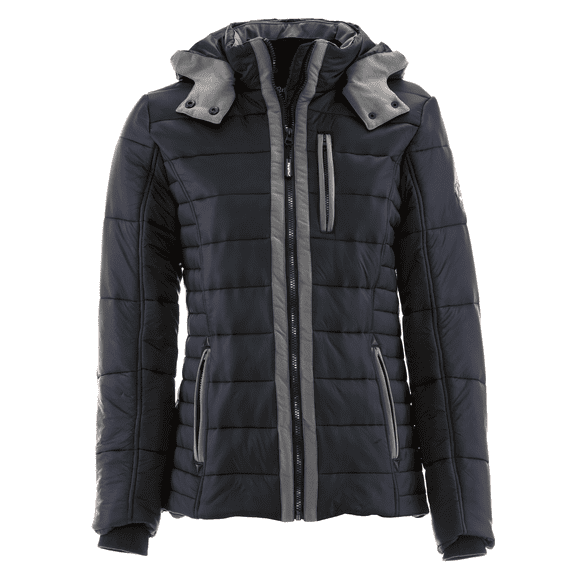 RefrigiWear Women’s Pure Soft Puffer Winter Jacket with Removable Hood