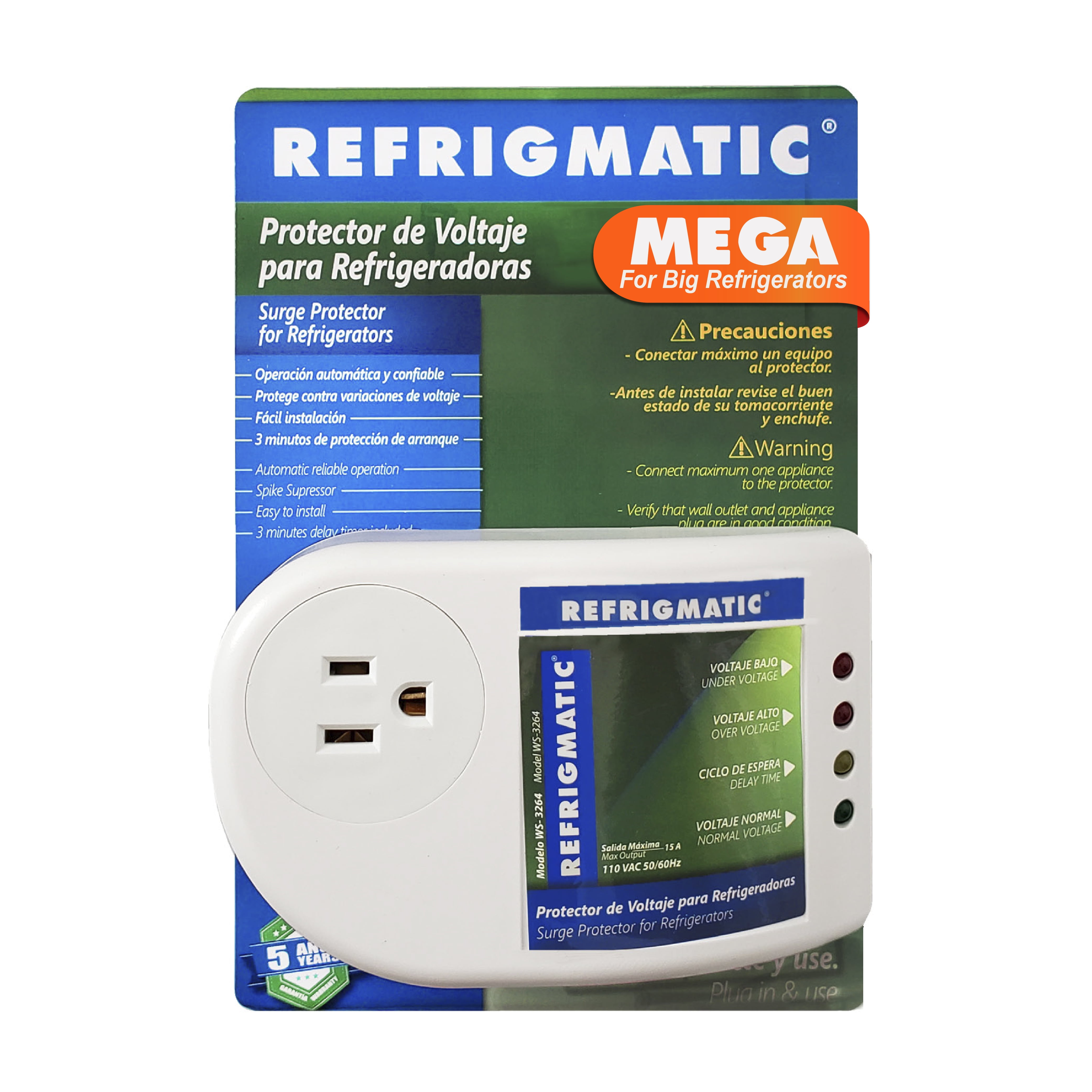 Refrigmatic Mega Electronic Surge Protector for Big Refrigerators 27 Cu. ft. or More