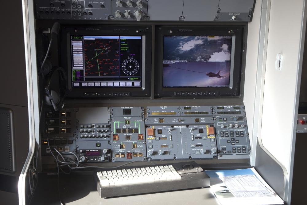 Refueling operators work station inside of an Airbus A310 MRTT Canvas Art - Timm ZiegenthalerStocktrek Images (35 x 23)