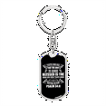 thumbnail image 1 of Refuge In Him Psalm 34:8 Stainless Steel or 18k Gold Premium Swivel Dog Tag Keychain, 1 of 10