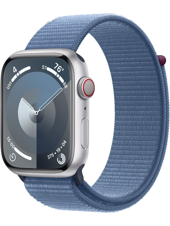 Restored Apple Watch Series 9 With Blood Oxygen. GPS + Cellular 45mm Midnight Aluminum Case with Midnight Sport Loop.