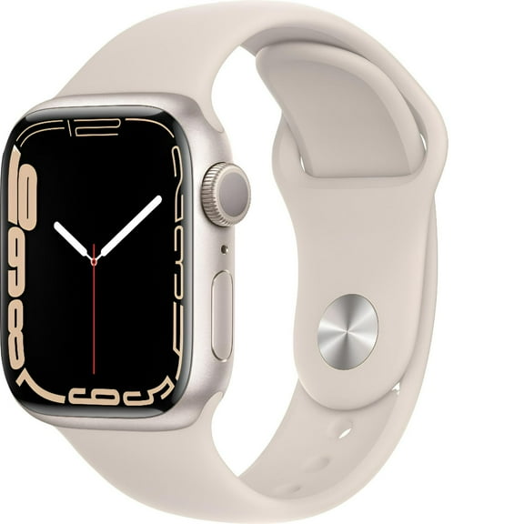 Pre-Owned Apple Watch Series 7 - GPS - 45mm Aluminum Starlight with White sport band