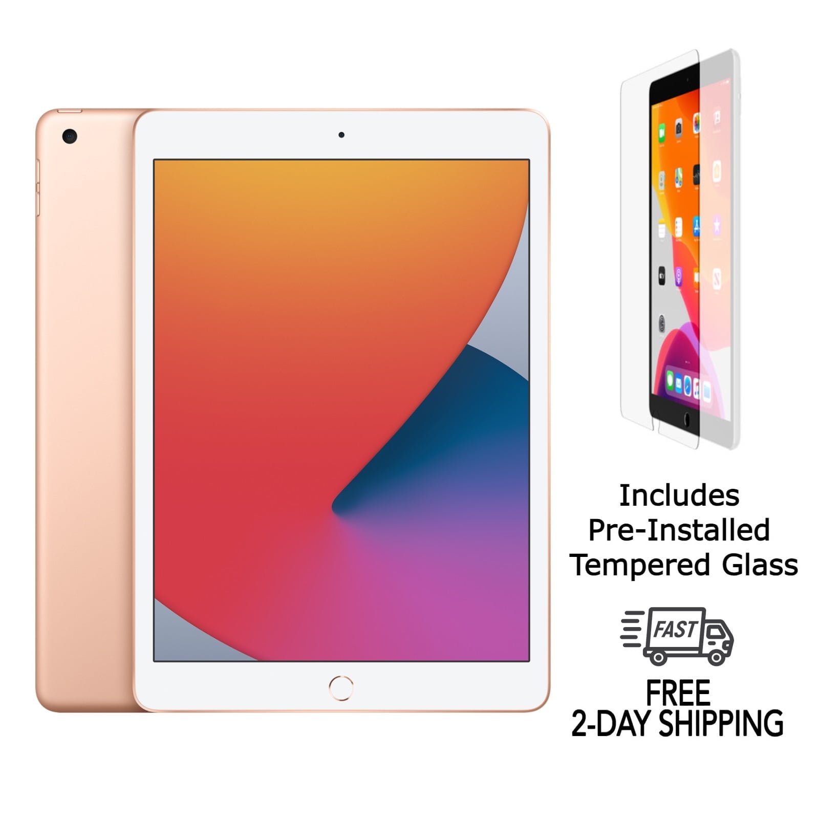 Pre-Owned Apple iPad 7th Gen A2200 (WiFi + Cellular Unlocked) 32GB Gold with Pre-Installed Tempered Glass