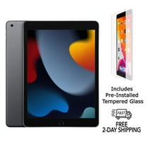 Pre-Owned Apple iPad 9th Gen A2603 (WiFi   Cellular Unlocked) 256GB Space Gray with Pre-Installed Tempered Glass