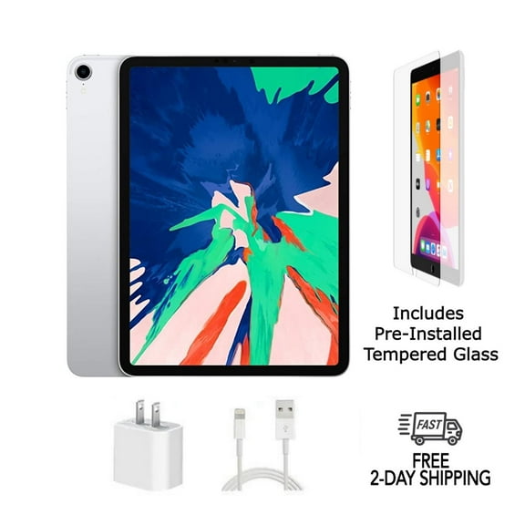 Pre-Owned Apple iPad Pro 11" (2018) A1980 (WiFi) 512GB Silver with Pre-Installed Tempered Glass