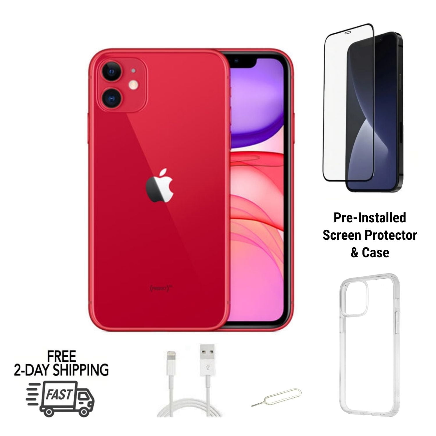 Restored Unlocked Apple iPhone 11 256GB Cellphone 4GB RAM, A2111