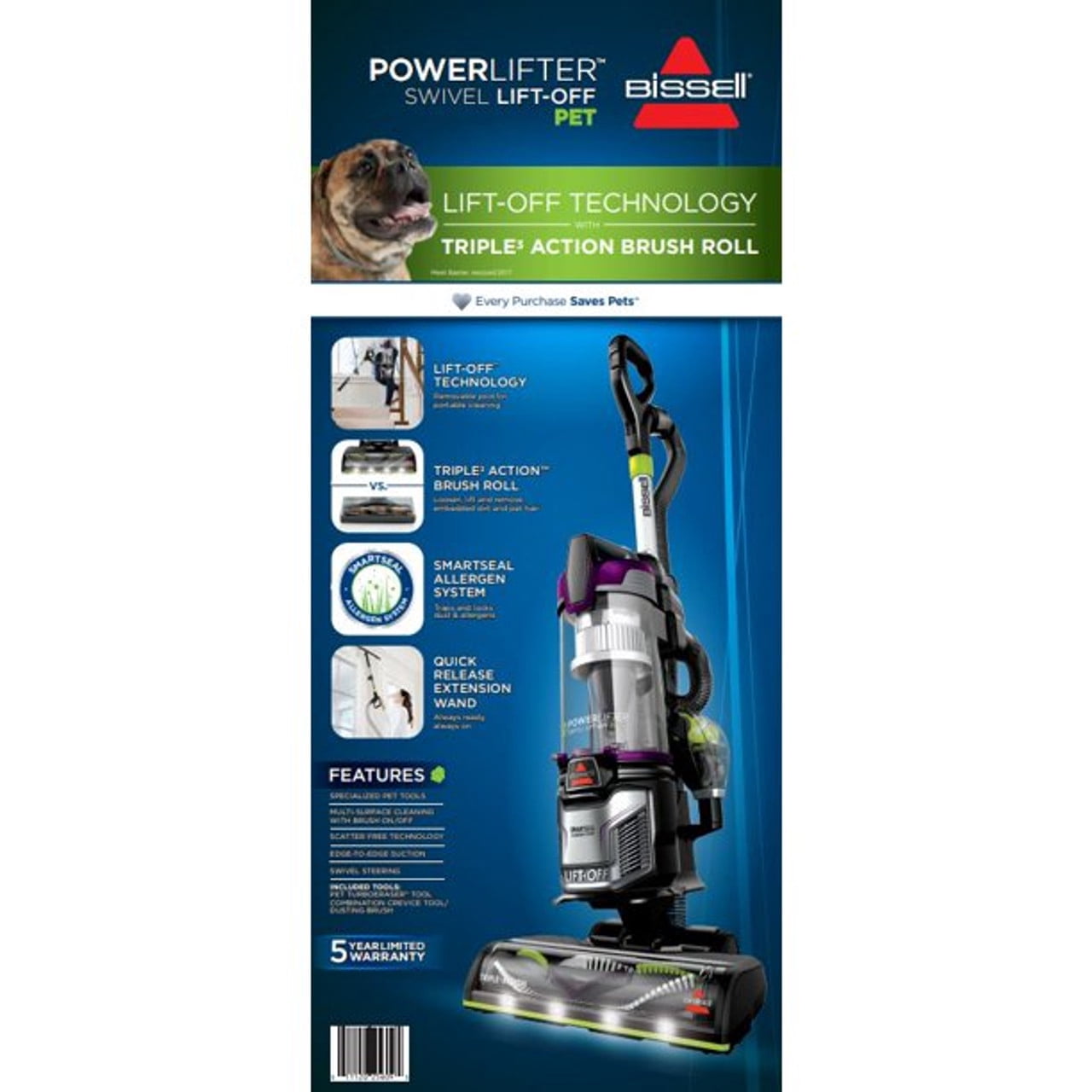 Restored BISSELL 2920 Powerlifter Pet Liftoff Upright Vacuum Cleaner