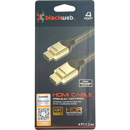 Restored Blackweb BWA17AV001 4' 4K HDMI Cable (Refurbished)