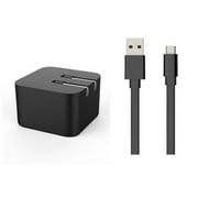 Restored Blackweb, BWA17WI057, 3.1A Dual Port Wall Charger, Flat Micro USB Cable Black (Refurbished)