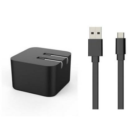 Restored Blackweb, BWA17WI057, 3.1A Dual Port Wall Charger, Flat Micro USB Cable Black (Refurbished)