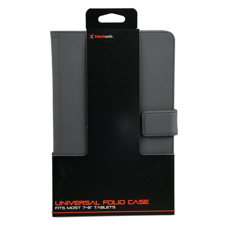 Restored Blackweb Gray Universal folio case for 7 to 8 inch tablets (Refurbished)