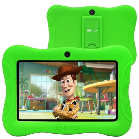 Restored Contixo V9-3 7" Kids Tablet, Quad-Core 1.5 GHz, 2GB RAM, 16 GB Storage, Android 9.0, Green (Refurbished)