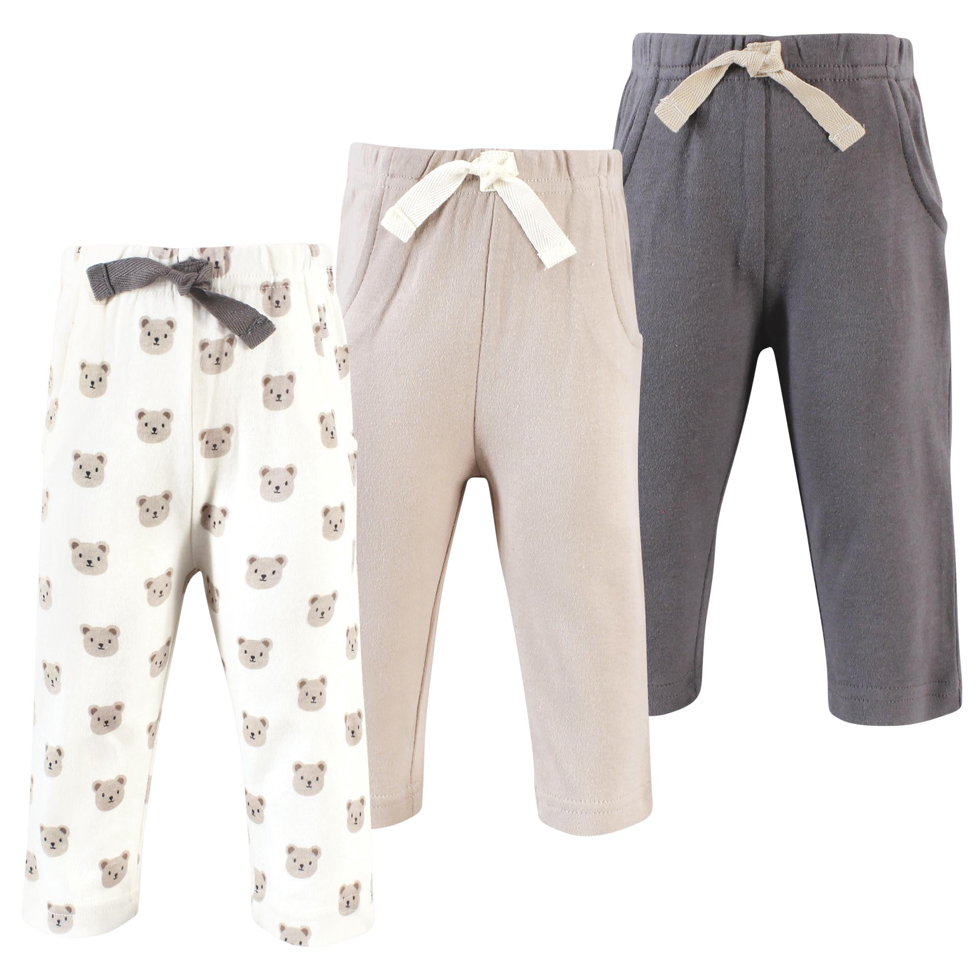 Hudson Baby Basics Infant Baby Everyday Cotton Pants 3-Pack, Cloud Comfort, 12-18 Months